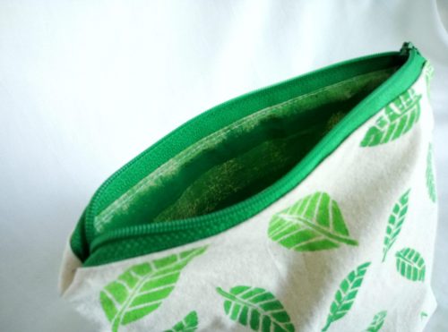 Leafy Lino Zip Bag