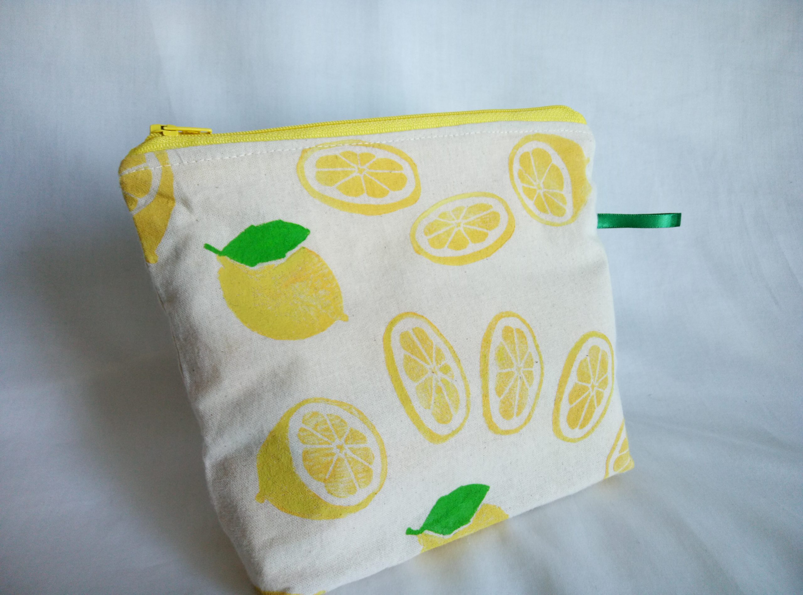 Lemon Lino Zip Bag