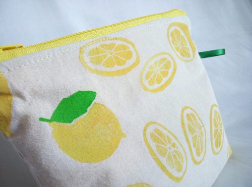 Lemon Lino Zip Bag